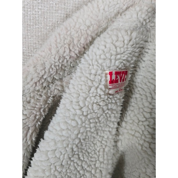 Vintage Levis 70609 0219 Sherpa Lined Denim Jacket Acid Wash Blue Made in USA M - Picture 10 of 16